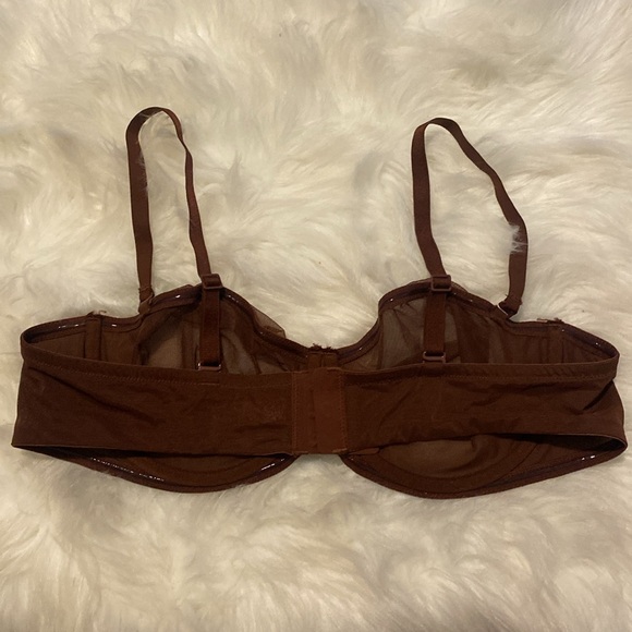 NEW SKIMS Ultra Fine Mesh Scoop Bra Underwire, Brown Mahogany Size 42A Ultrafine - Picture 9 of 14